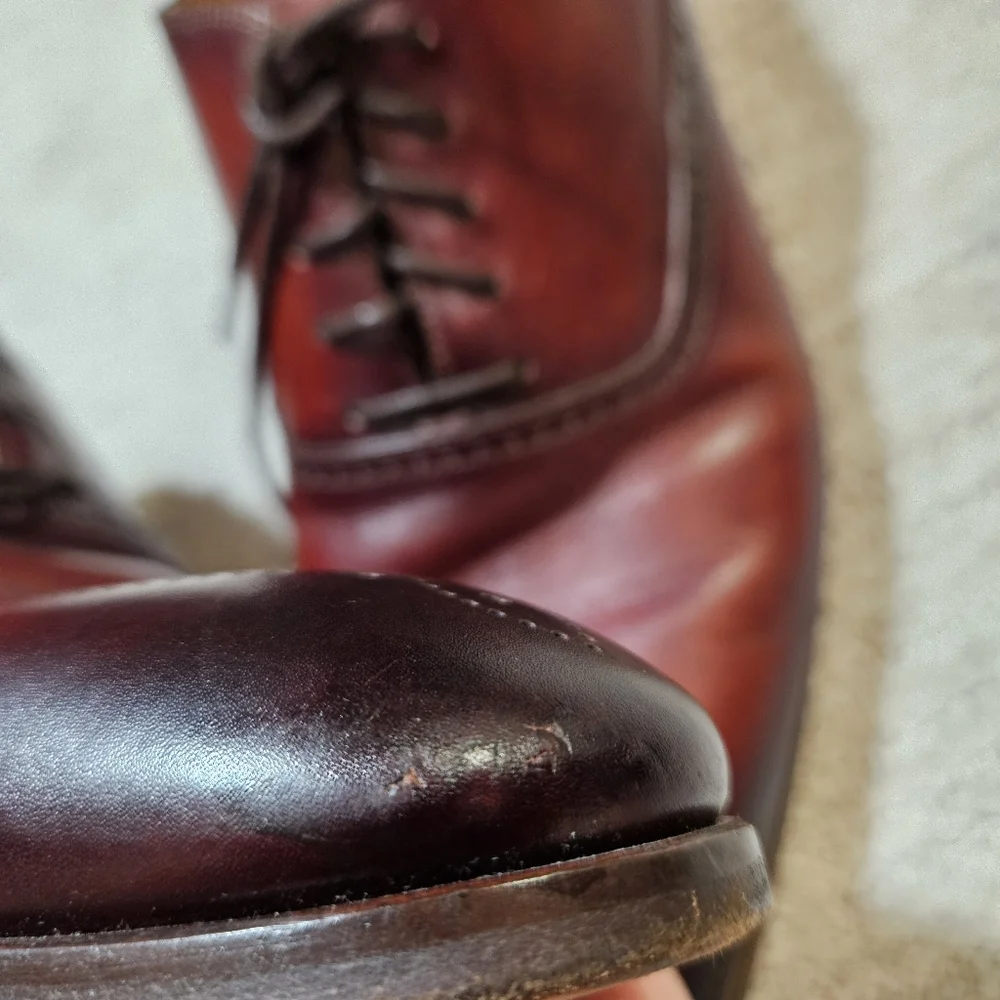Magnanni Manolo Medallion Toe Oxford Cognac 20518 Men's Size 9.5